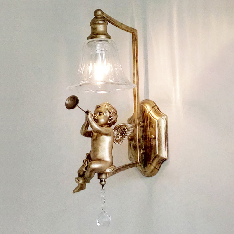 Glass Shade Wall Mounted Light Fixture 1-Light Modernism Wall Mounted Sconce