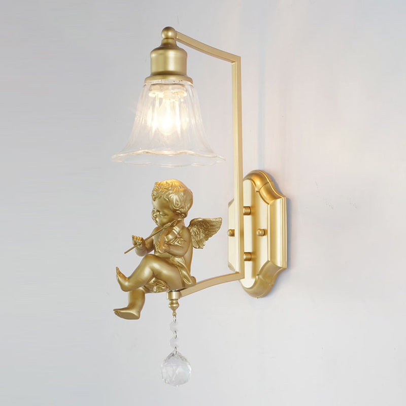 Glass Shade Wall Mounted Light Fixture 1-Light Modernism Wall Mounted Sconce