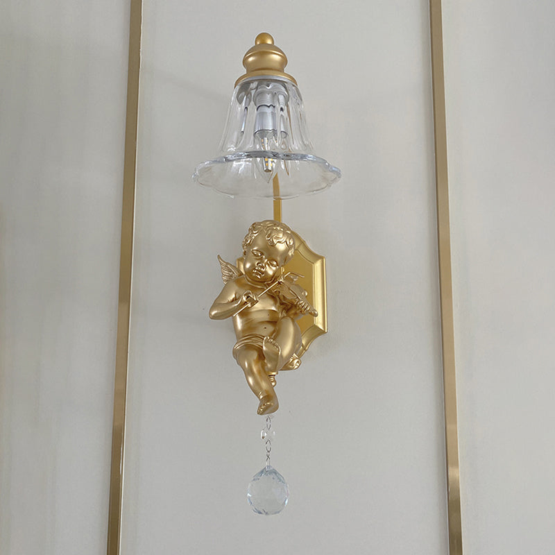 Glass Shade Wall Mounted Light Fixture 1-Light Modernism Wall Mounted Sconce