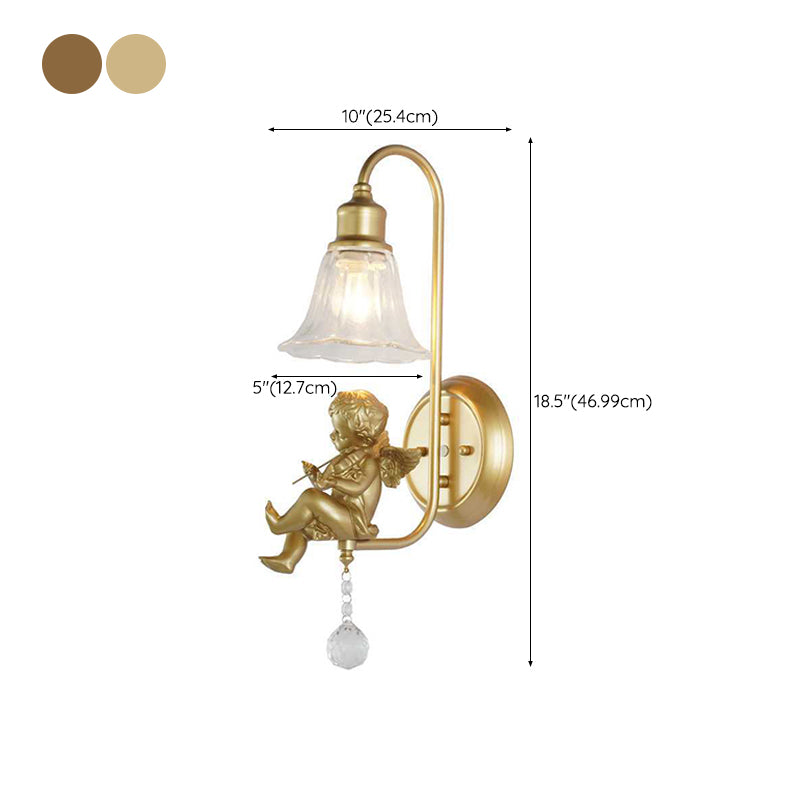 Glass Shade Wall Mounted Light Fixture 1-Light Modernism Wall Mounted Sconce