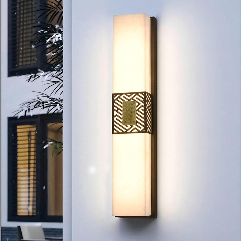 Rectangle Wall Sconce Contemporary Wall Light Fixture for Courtyard