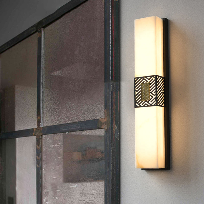 Rectangle Wall Sconce Contemporary Wall Light Fixture for Courtyard