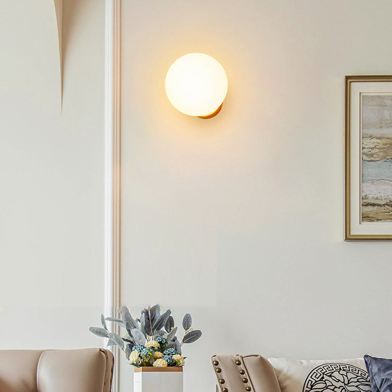 Modern Style Wall Mounted Sconce Glass Shade Wall Lights for Bedroom