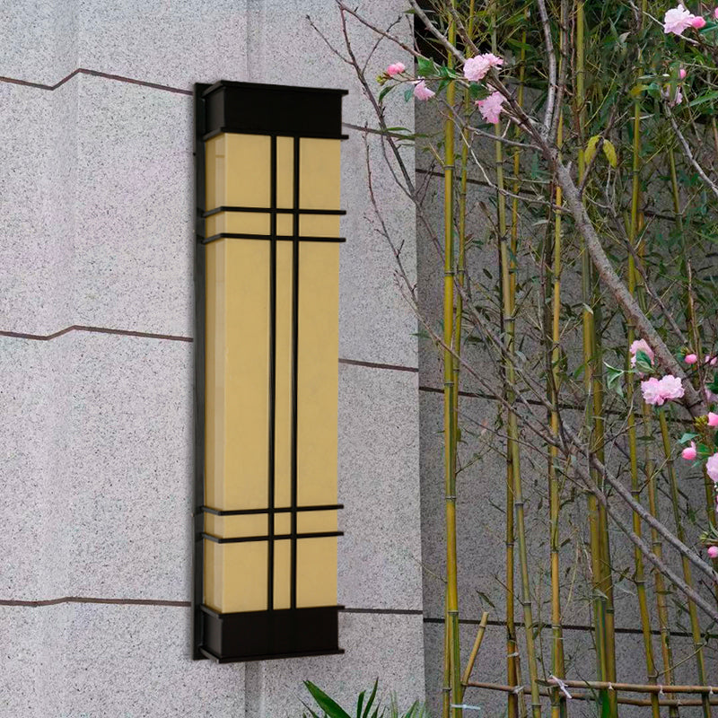 Modernist Wall Sconce Rectangular Outdoor Wall Light Fixture for Courtyard