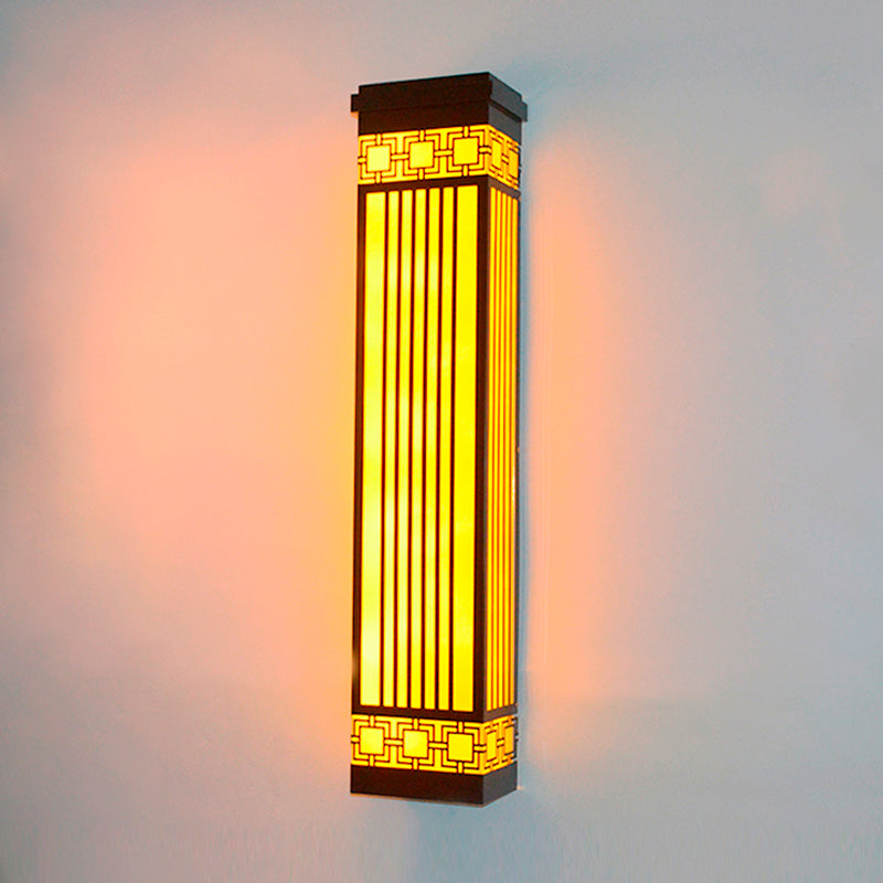Contemporary Wall Sconce Rectangular Outdoor Wall Light Fixture for Courtyard