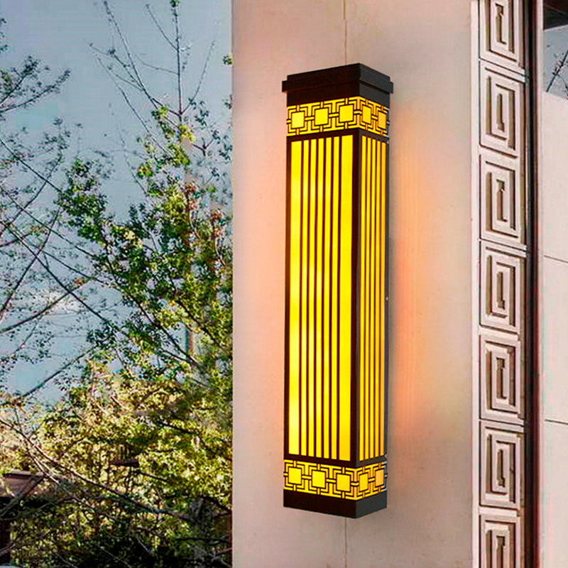 Contemporary Wall Sconce Rectangular Outdoor Wall Light Fixture for Courtyard