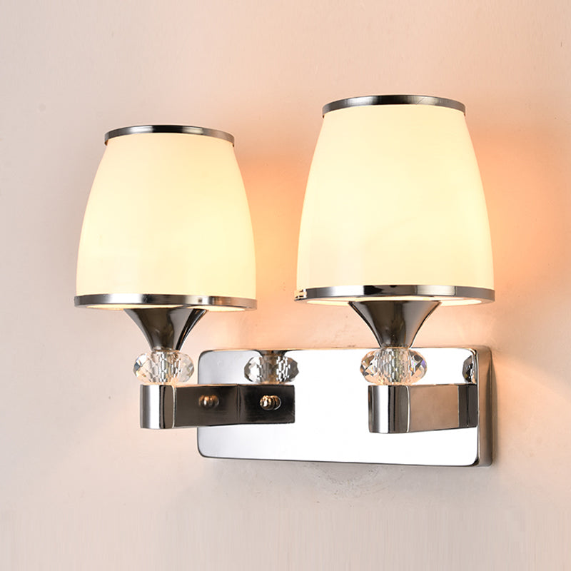 Modern Glass Shade Wall Lamp 1/2-Light Wall Sconce Lighting for Bedroom