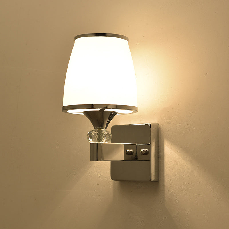 Modern Glass Shade Wall Lamp 1/2-Light Wall Sconce Lighting for Bedroom