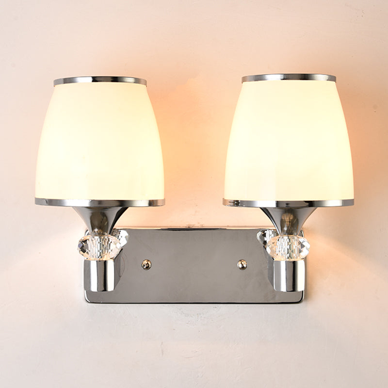 Modern Glass Shade Wall Lamp 1/2-Light Wall Sconce Lighting for Bedroom