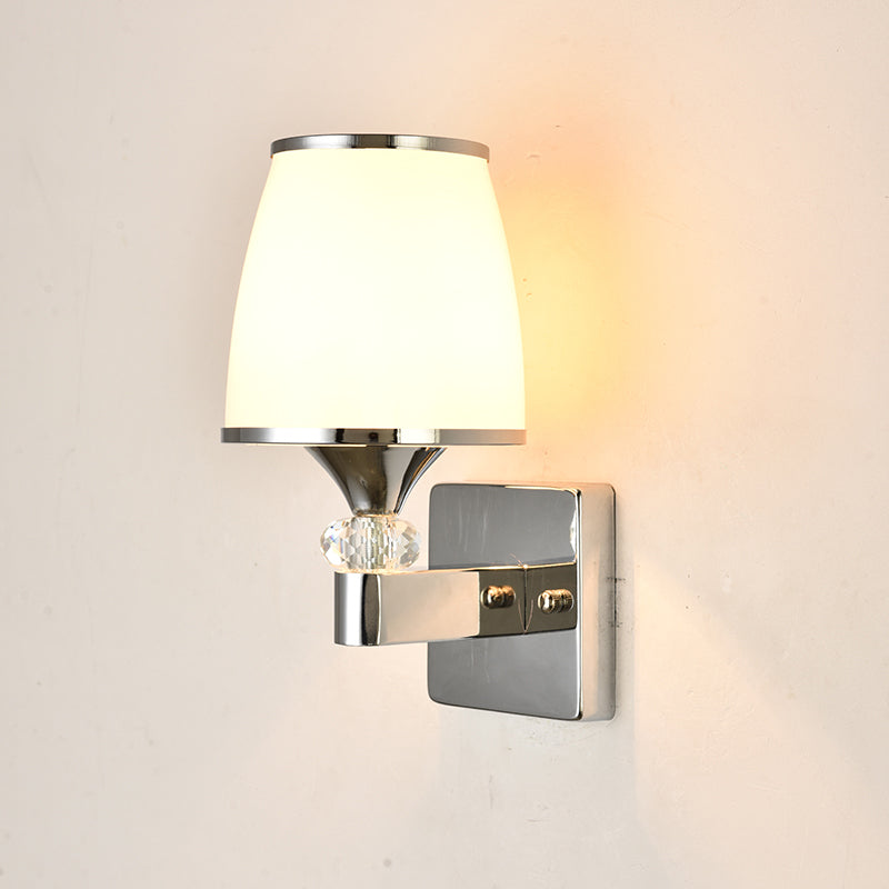 Modern Glass Shade Wall Lamp 1/2-Light Wall Sconce Lighting for Bedroom