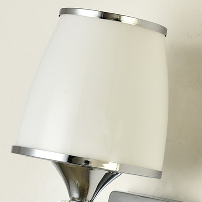 Modern Glass Shade Wall Lamp 1/2-Light Wall Sconce Lighting for Bedroom