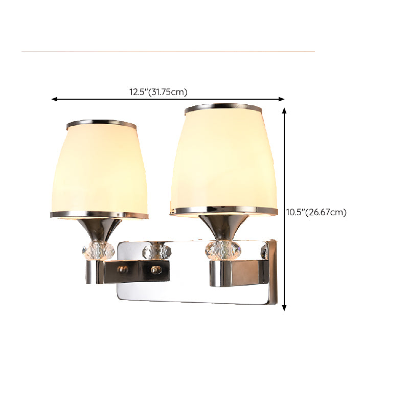 Modern Glass Shade Wall Lamp 1/2-Light Wall Sconce Lighting for Bedroom