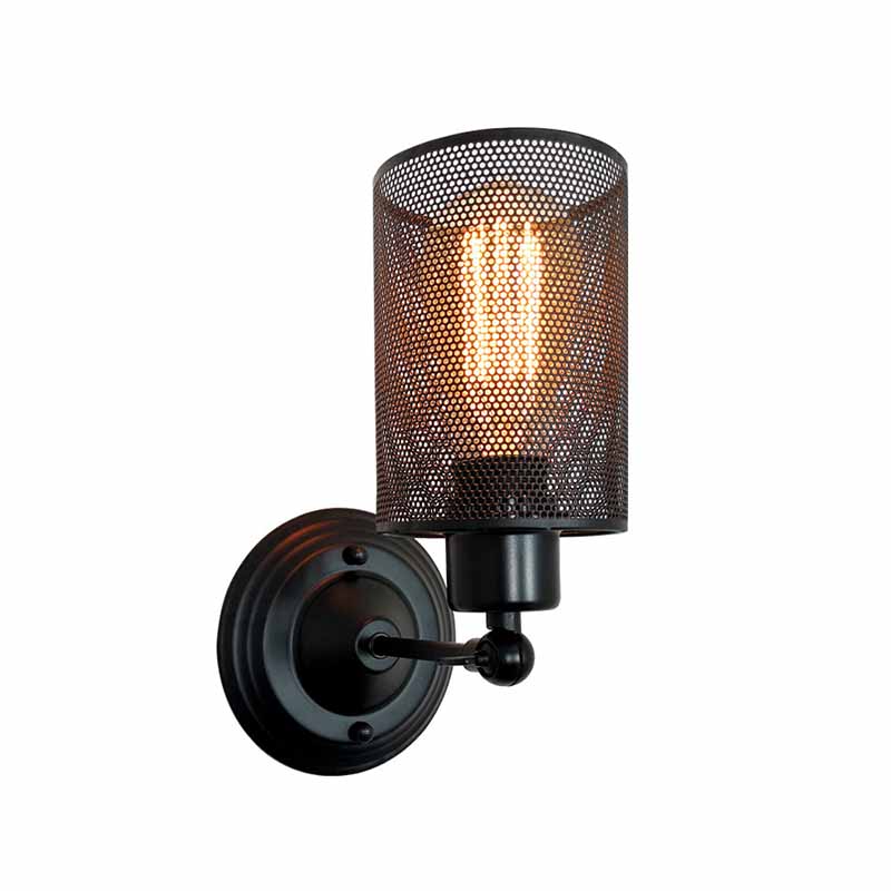 Modern Wall Sconce Adjustable Cylinder Shape Vanity Lamp with Metal Shade for Bathroom