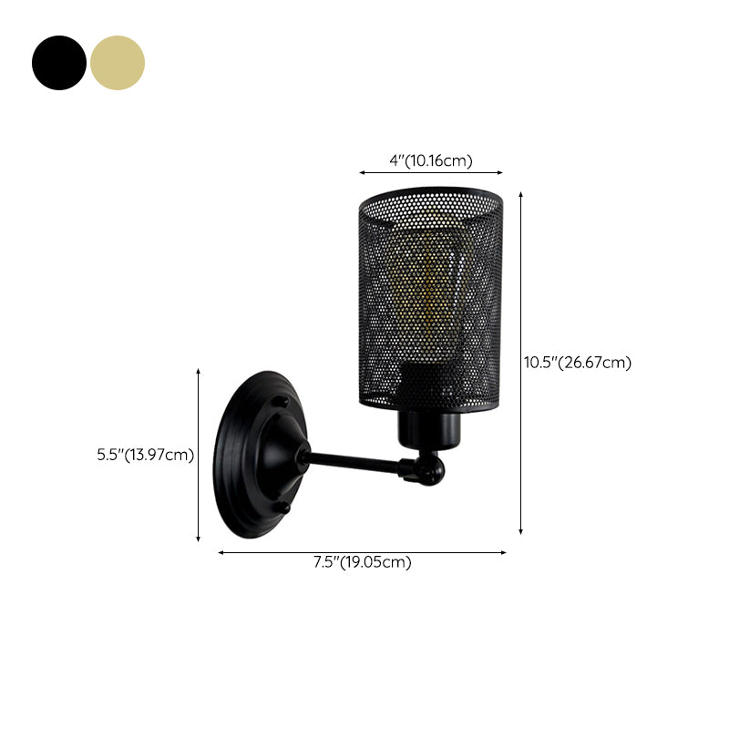 Modern Wall Sconce Adjustable Cylinder Shape Vanity Lamp with Metal Shade for Bathroom