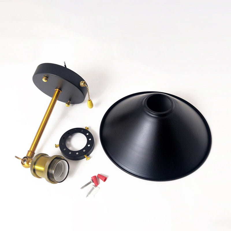 Black Modern Wall Sconce Cone Shape Vanity Lamp with Metal Shade for Bathroom