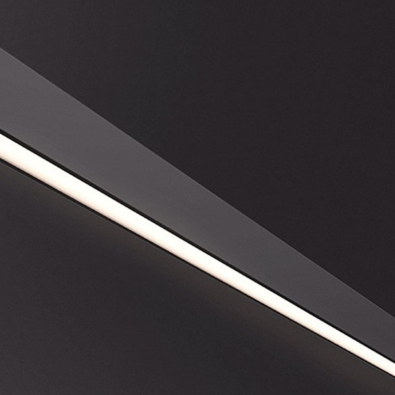 Modern Line Shape Wall Mounted Light 1 Light Metal Flush Mount Wall Sconce in Black Finish