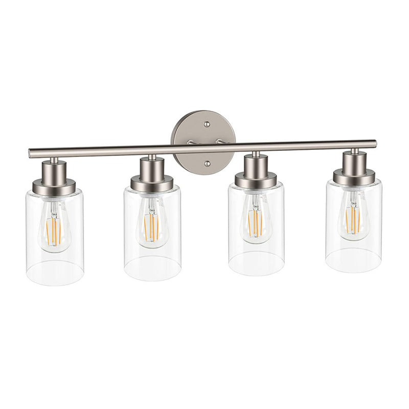 Metal and Glass Bathroom Vanity Lighting Multi - Light Bath Sconce in Chrome