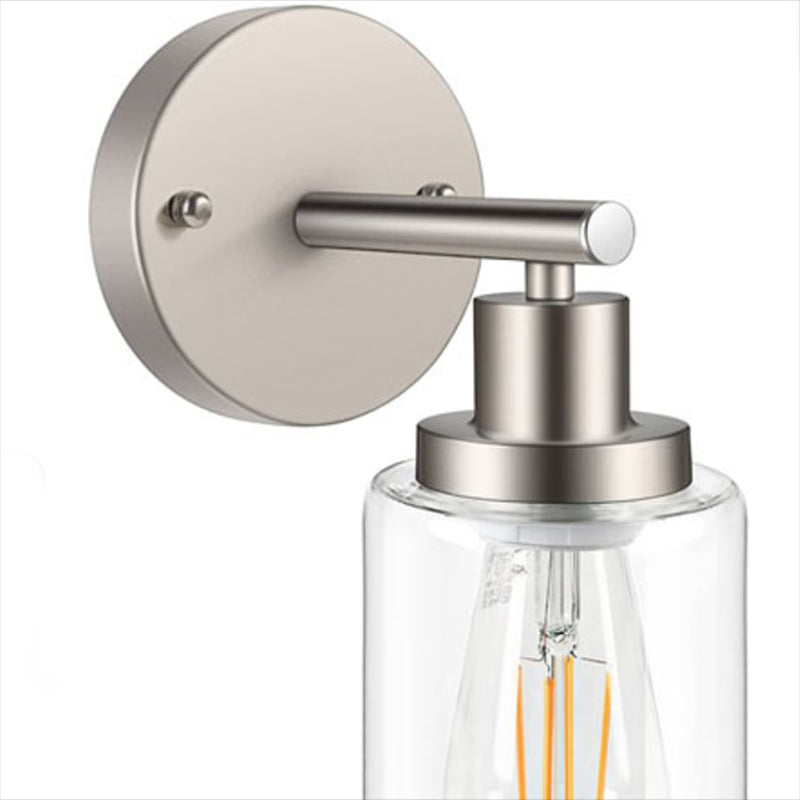 Metal and Glass Bathroom Vanity Lighting Multi - Light Bath Sconce in Chrome