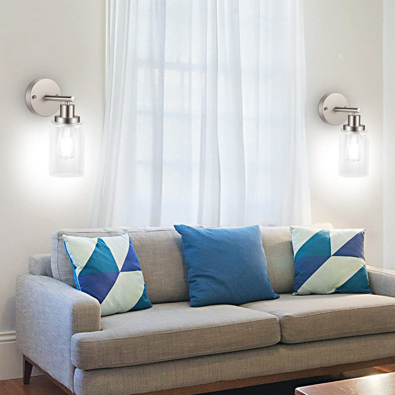 Metal and Glass Bathroom Vanity Lighting Multi - Light Bath Sconce in Chrome