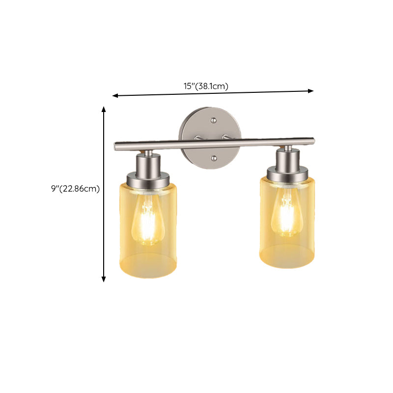 Metal and Glass Bathroom Vanity Lighting Multi - Light Bath Sconce in Chrome