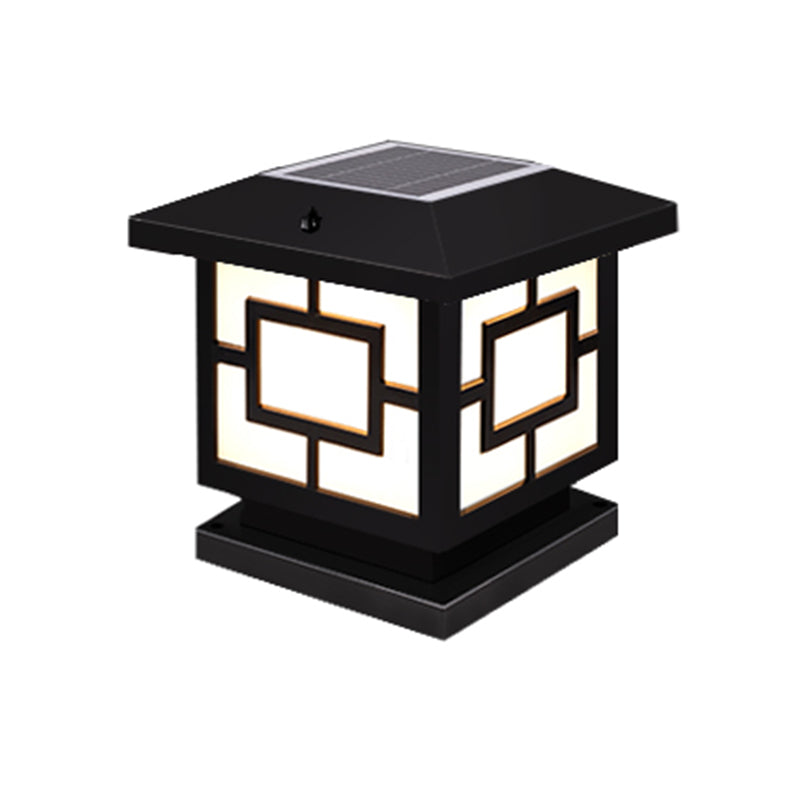 Modern Pillar Lighting Fixture Minimalist LED Solar Lamp for Backyard