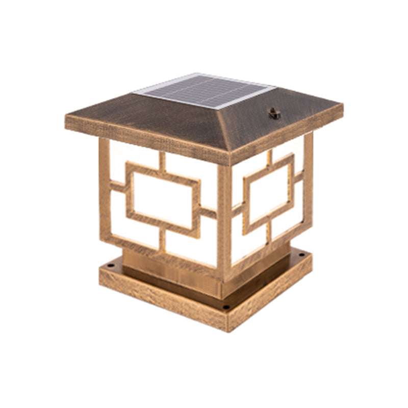 Modern Pillar Lighting Fixture Minimalist LED Solar Lamp for Backyard