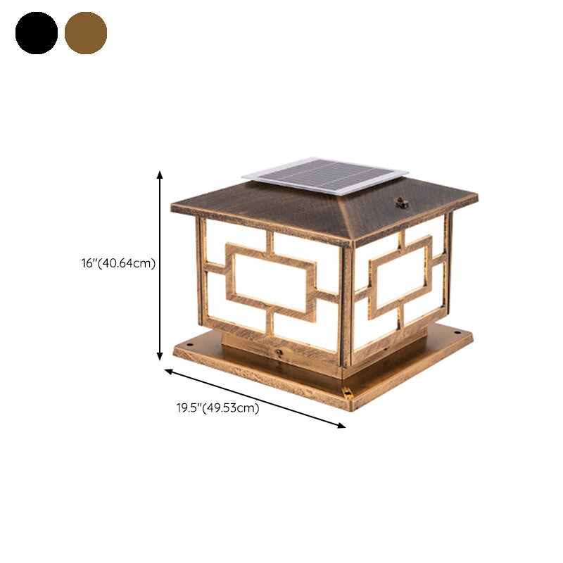 Modern Pillar Lighting Fixture Minimalist LED Solar Lamp for Backyard