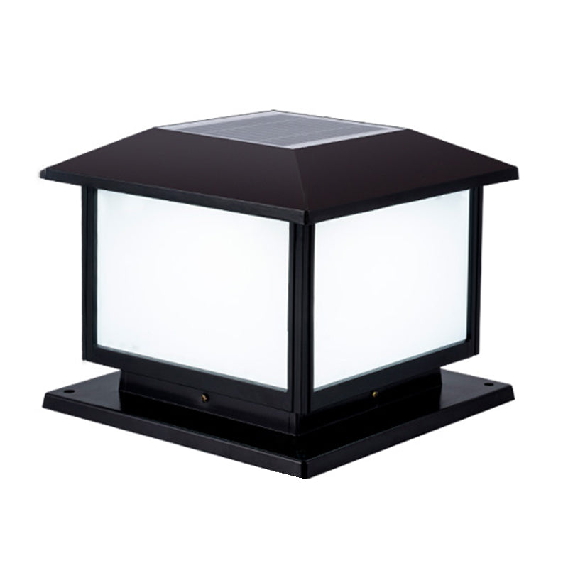 Contemporary Pillar Light Minimalist LED Solar Lighting Fixture for Garden