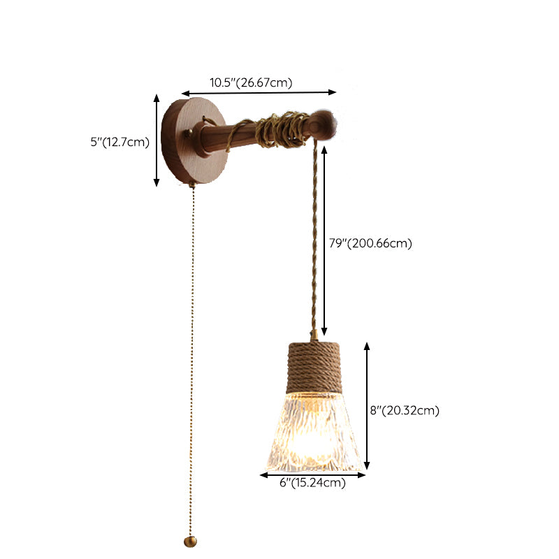 Modern Glass Shade Wall Mounted Sconce 1-Light Wall Lights for Bedroom