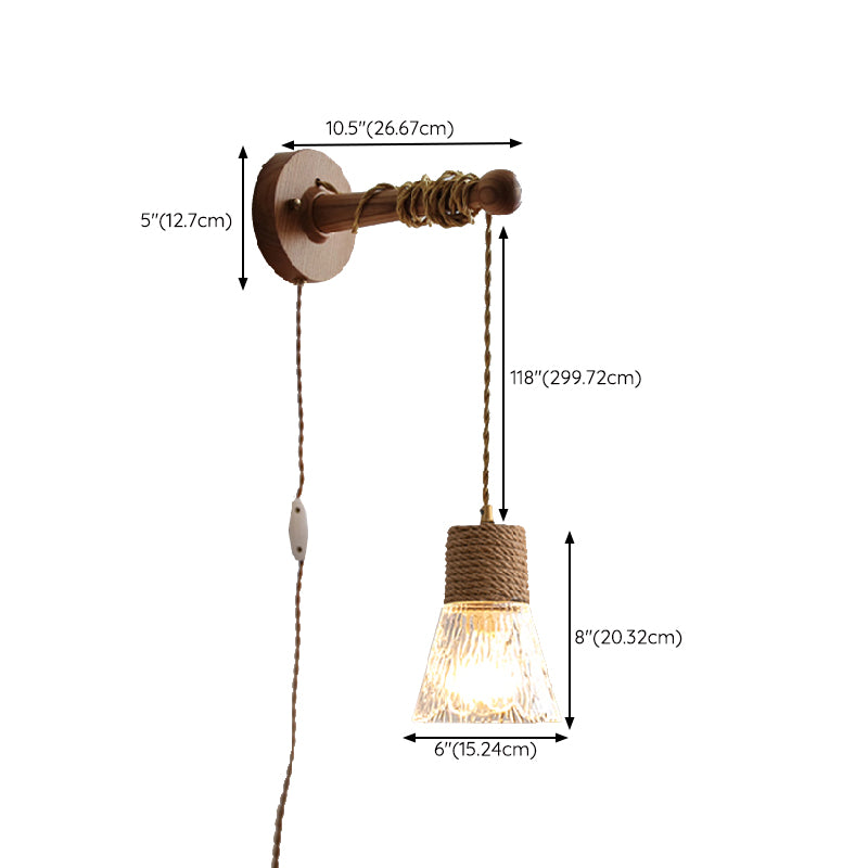 Modern Glass Shade Wall Mounted Sconce 1-Light Wall Lights for Bedroom