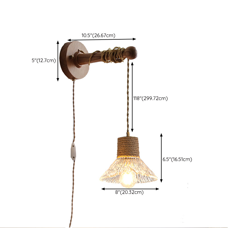 Modern Glass Shade Wall Mounted Sconce 1-Light Wall Lights for Bedroom