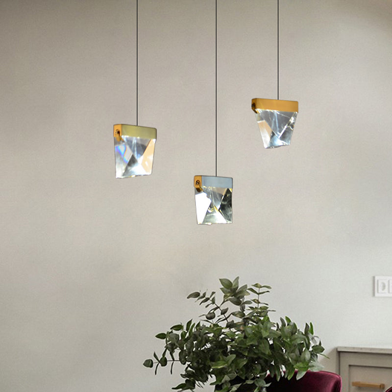 3/6 LUMILES GEM MULTI-PLADIER LUMIÈRE SIMPLE BRASS MOT PRENDANT LED CRISTAL MOT DE LAME en laiton