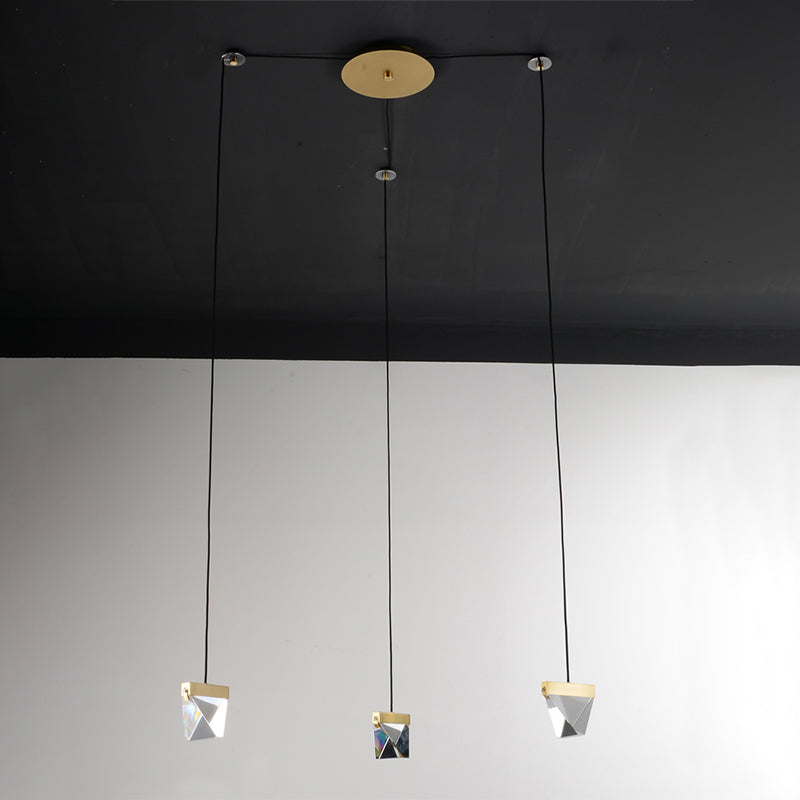 3/6 LUMILES GEM MULTI-PLADIER LUMIÈRE SIMPLE BRASS MOT PRENDANT LED CRISTAL MOT DE LAME en laiton