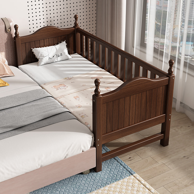 Traditional Washed Natural Nursery Bed Solid Wood with Guardrail