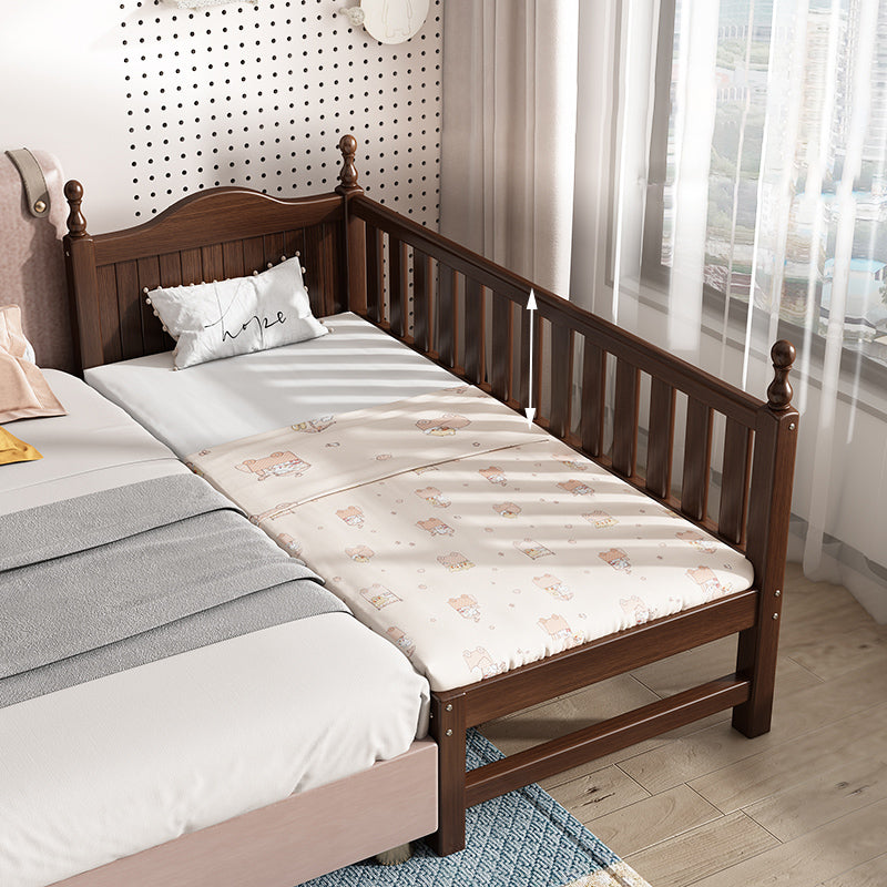 Traditional Washed Natural Nursery Bed Solid Wood with Guardrail