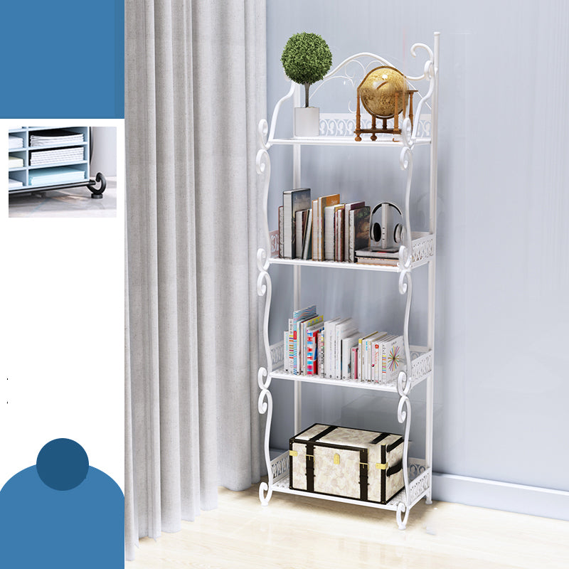 Standard Contemporary Bookcase Open Back Metal Bookshelf with Shelves