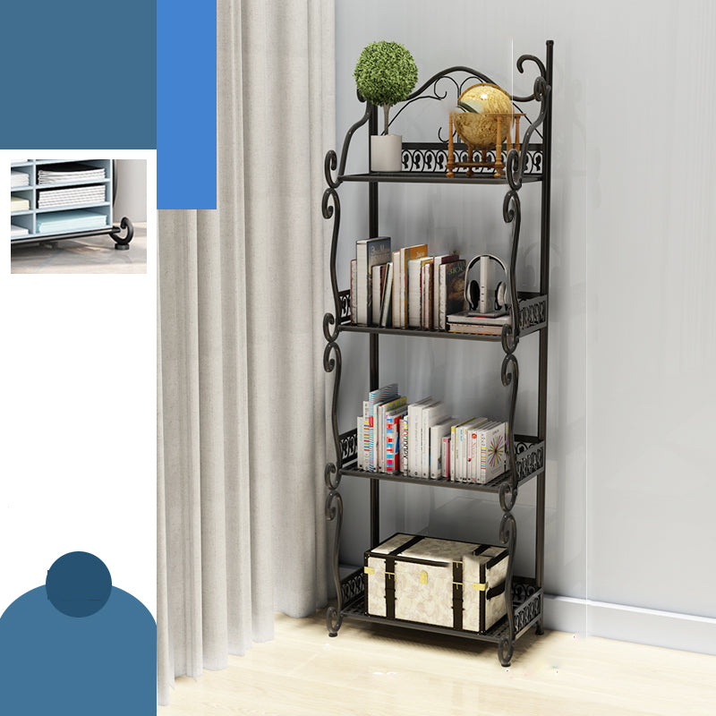 Standard Contemporary Bookcase Open Back Metal Bookshelf with Shelves