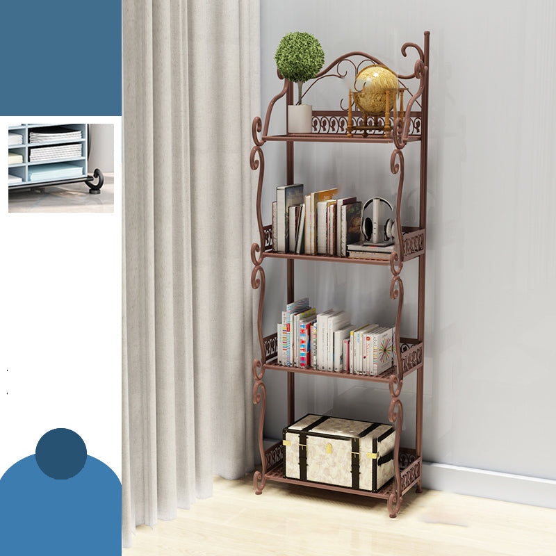Standard Contemporary Bookcase Open Back Metal Bookshelf with Shelves