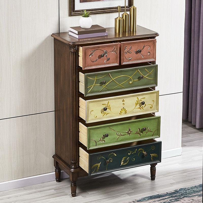 Traditional Style Vertical Lingerie Chest Wood Storage Bachelor Chest for Bedroom