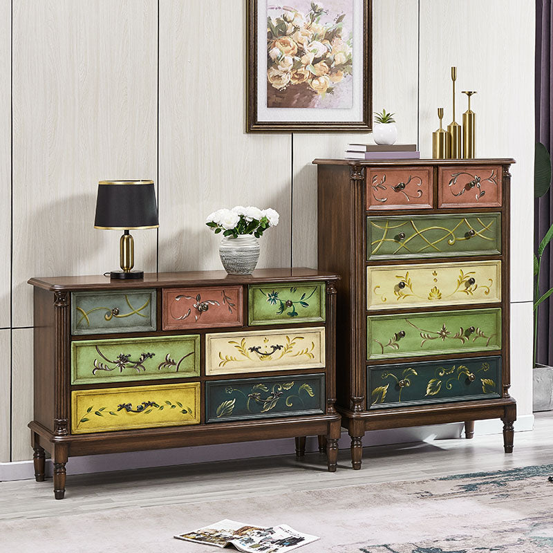Traditional Style Vertical Lingerie Chest Wood Storage Bachelor Chest for Bedroom