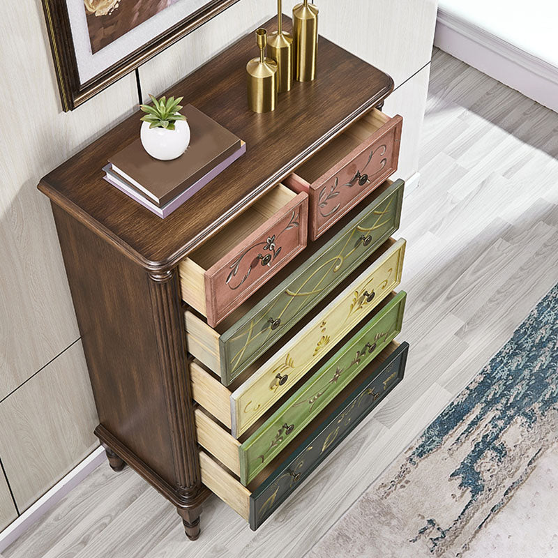Traditional Style Vertical Lingerie Chest Wood Storage Bachelor Chest for Bedroom