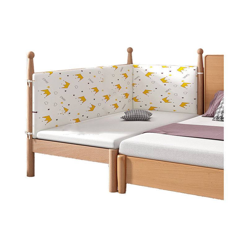 Traditional Solid Wood Nursery Bed Washed Natural with Guardrail