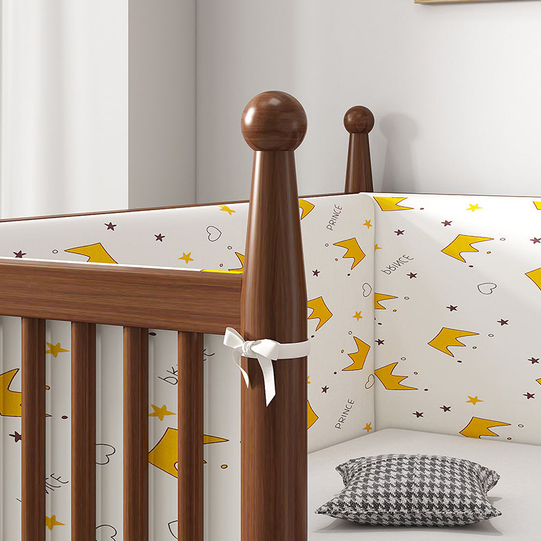 Traditional Solid Wood Nursery Bed Washed Natural with Guardrail