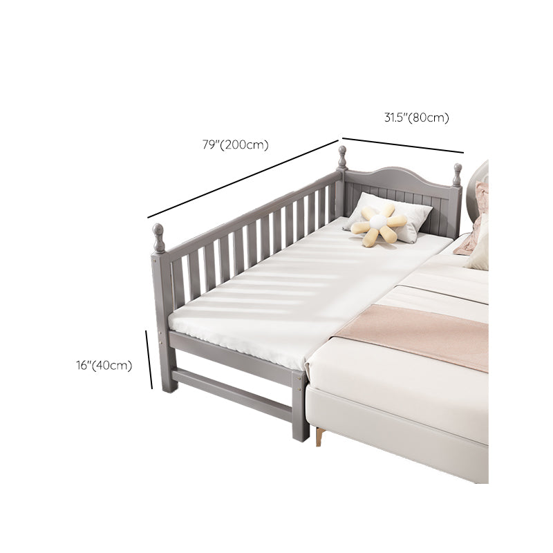 Scandinavian Washed Natural Baby Crib Solid Wood with Guardrail