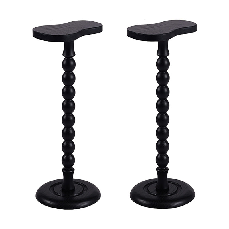 Solid Wood Corner Table Contemporary Side End Table Oval Pedestal