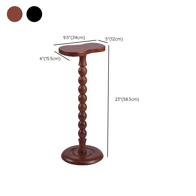 Solid Wood Corner Table Contemporary Side End Table Oval Pedestal