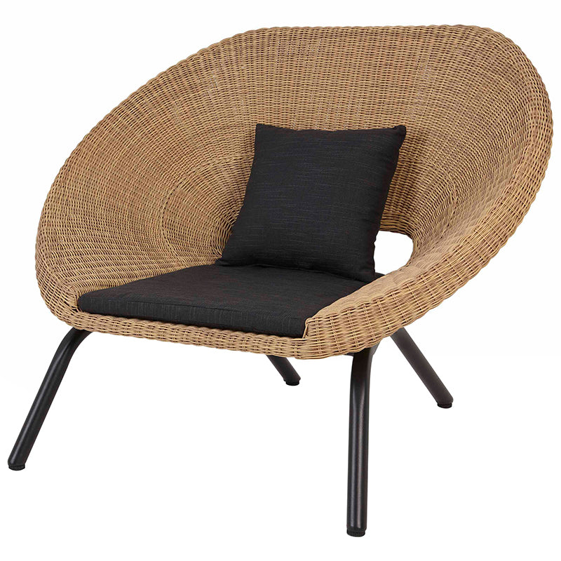 Tropical Rattan and Metal Frame Outdoor Sofa Water Resistant Patio Sofa