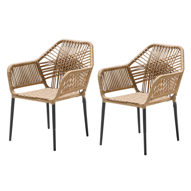 Tropical Rattan Patio Dining Chair Natural Outdoors Dining Chairs