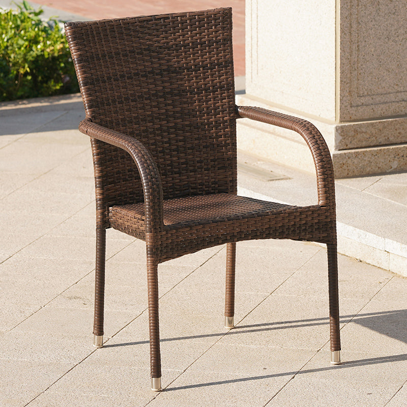 Tropical Outdoors Dining Chairs with Arms Stacking Dining Chairs