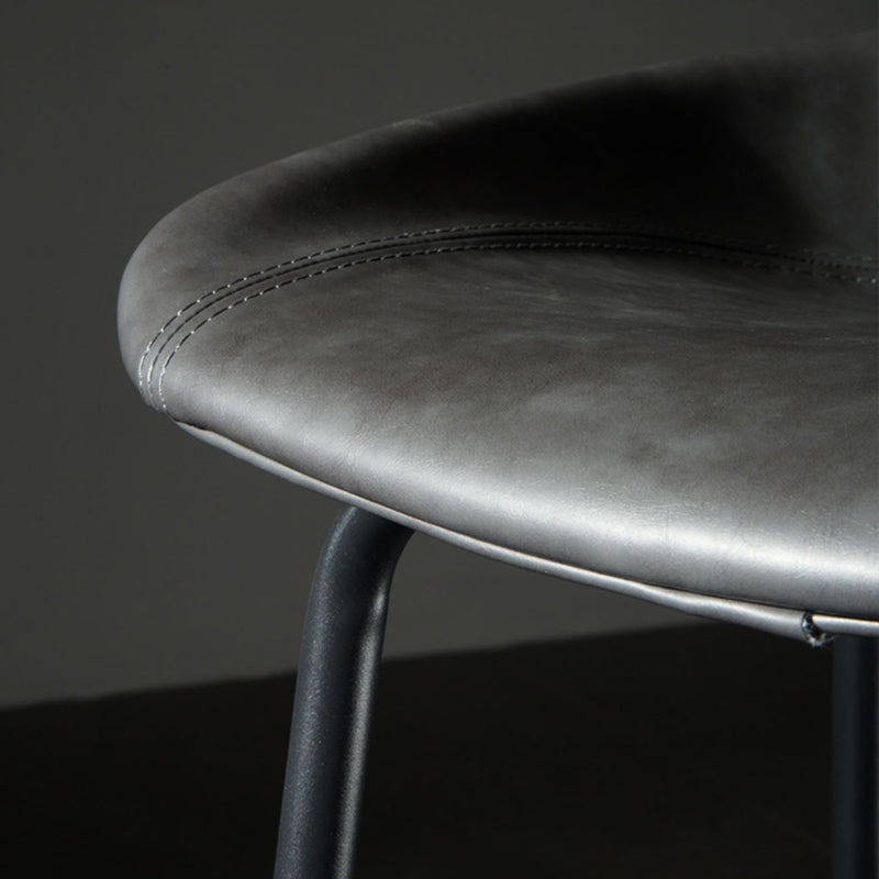 Modern Style Counter Stool Faux Leather Backless Barstool with Footrest